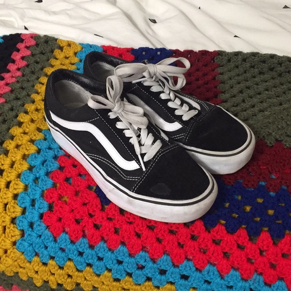 Vans Shoes - Black Platform Vans Old Skool Skate Sneakers